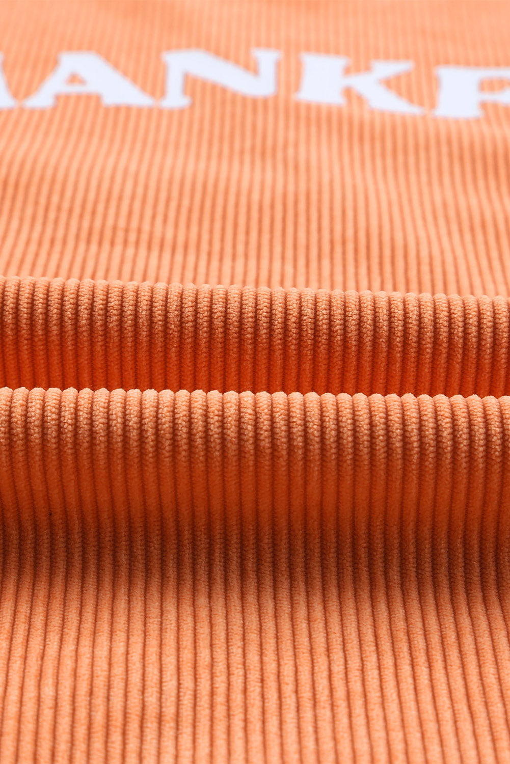 Orange Thanksgiving Thankful Casual Ribbed Corded Sweatshirt