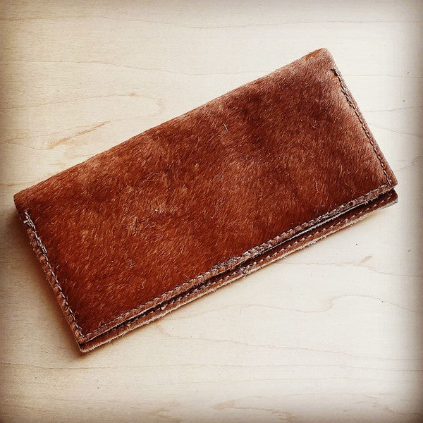 Hair-on-Hide Leather Wallet-Tan Brindle