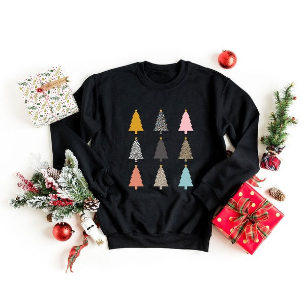 Colorful Christmas Tree Chart Graphic Sweatshirt