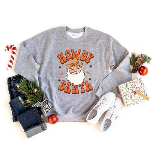 Retro Howdy Santa Graphic Sweatshirt