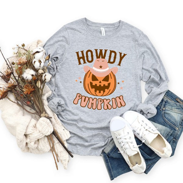 Howdy Pumpkin Long Sleeve Graphic Tee