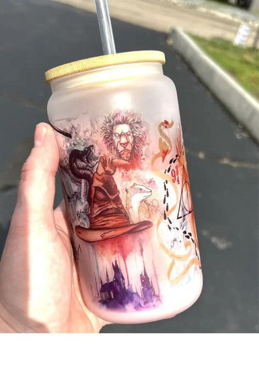 Watercolor Wizard Glass Can