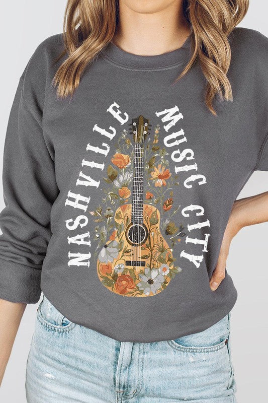 Nashville Music City Graphic Fleece Sweatshirts