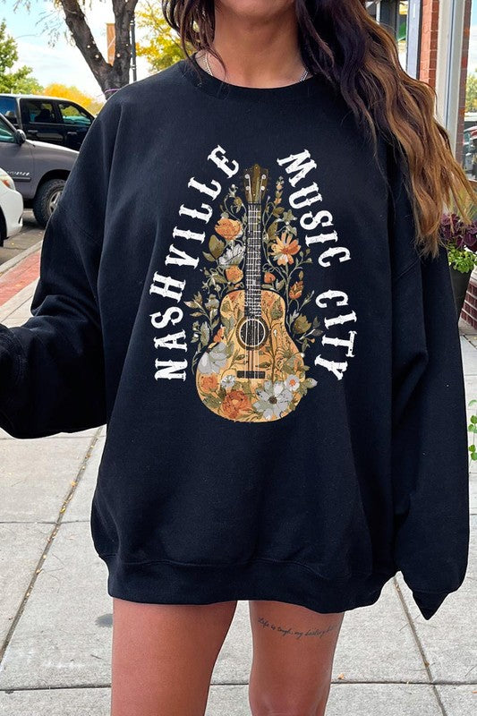 Nashville Music City Graphic Fleece Sweatshirts