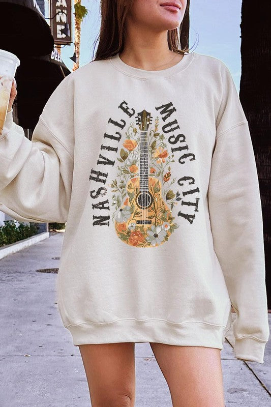 Nashville Music City Graphic Fleece Sweatshirts