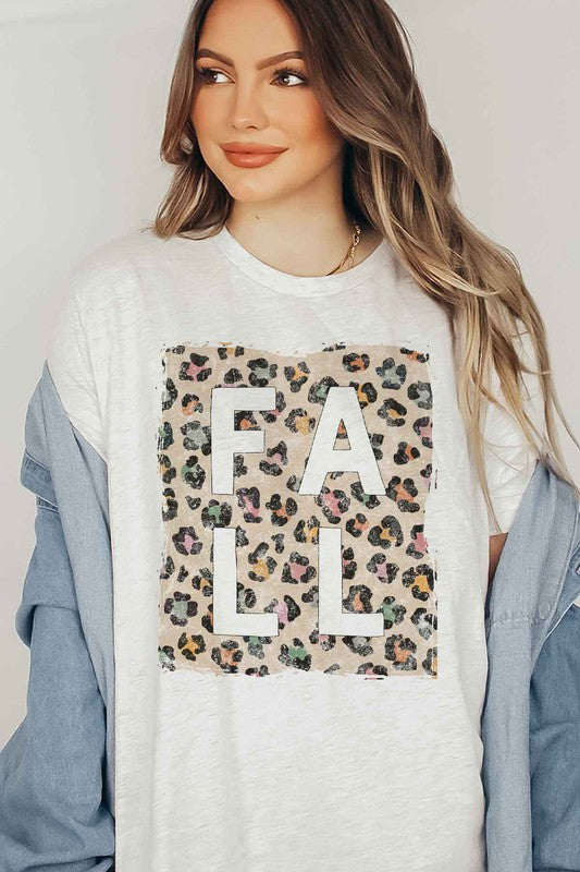 LEOPARD FALL GRAPHIC T SHIRT