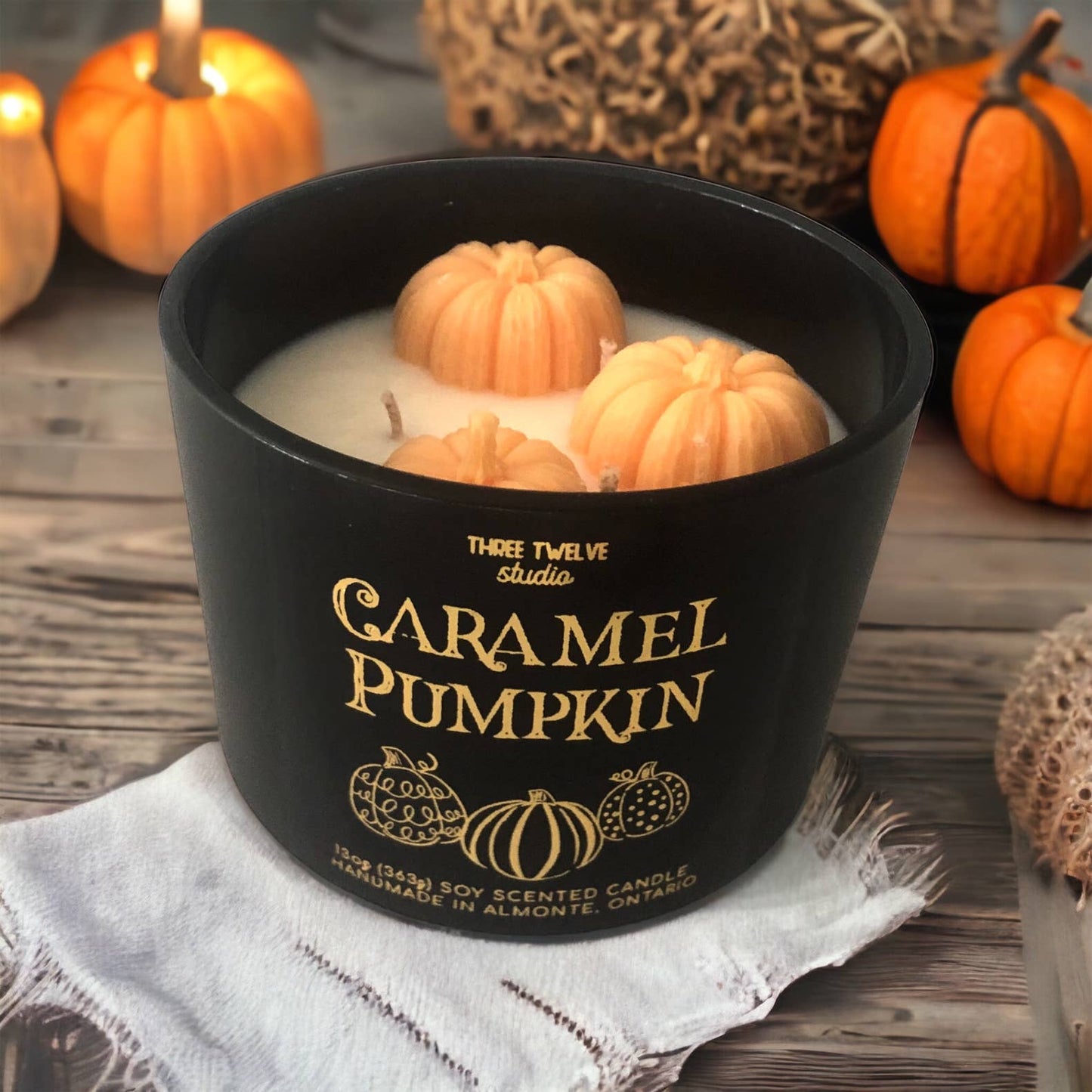 Pumpkin Caramel Candle, Fall Candle, 3 wick soy candle